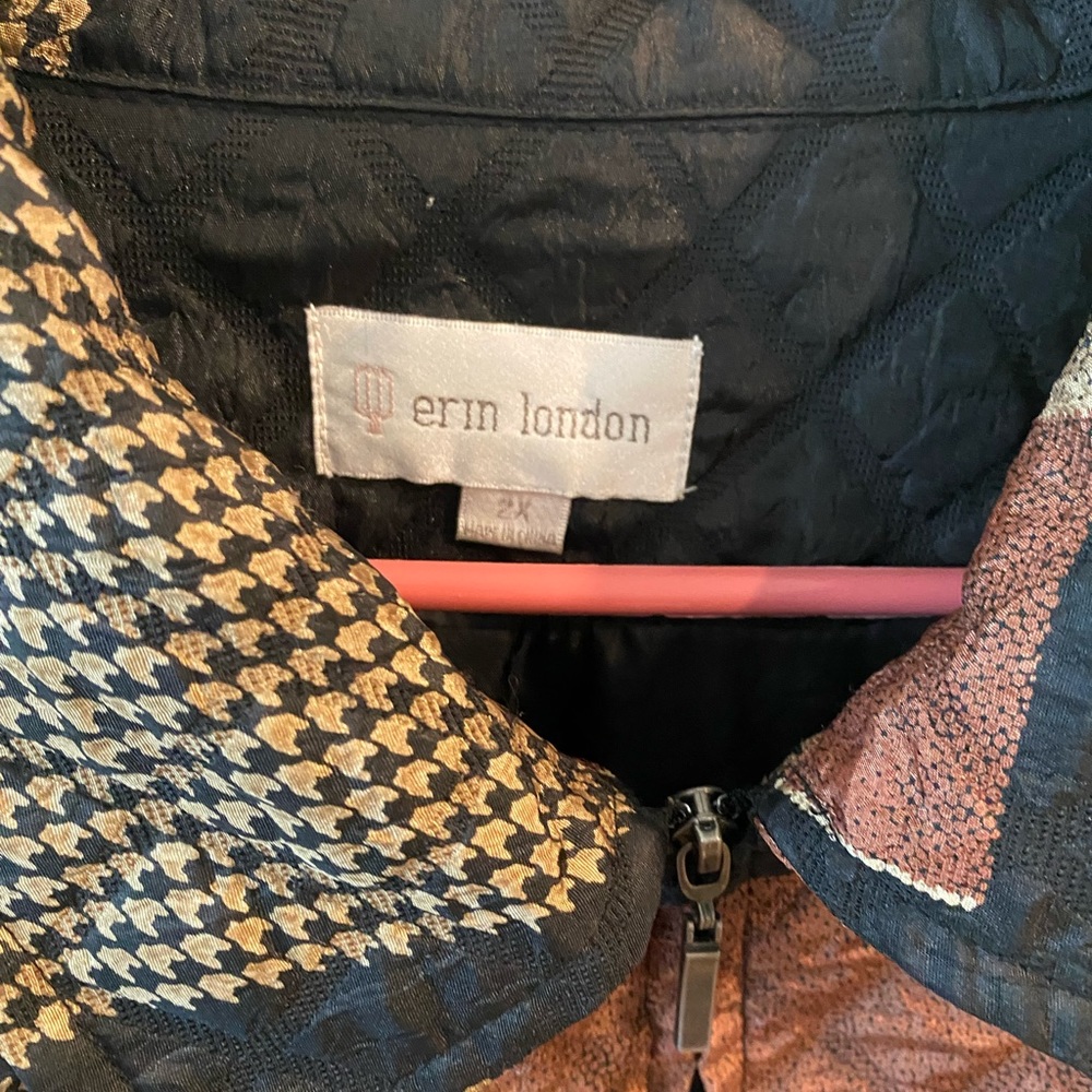 Patchwork Quilted Jacket - Black And Brown - image 2